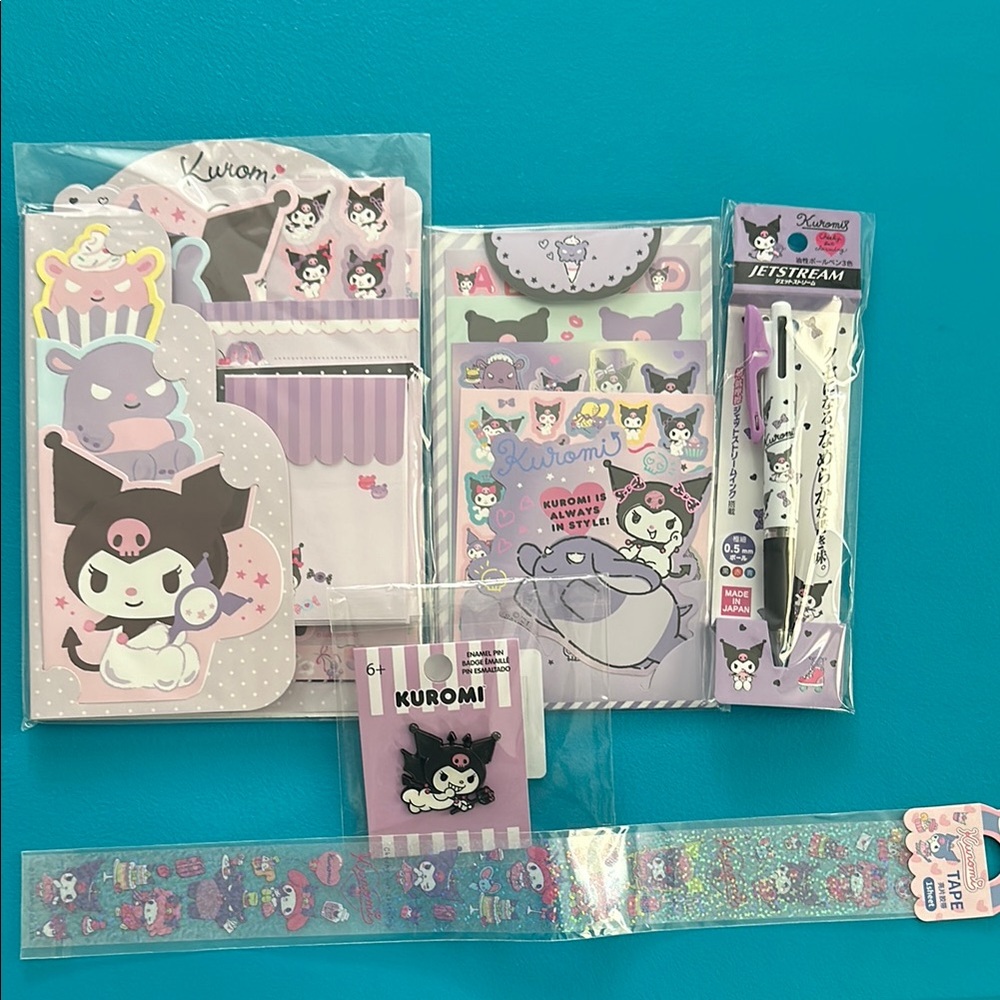Kuromi Stationery Set with Pen and Stickers Bundle